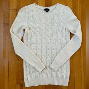 Talbots cable knit cashmere sweater in ivory